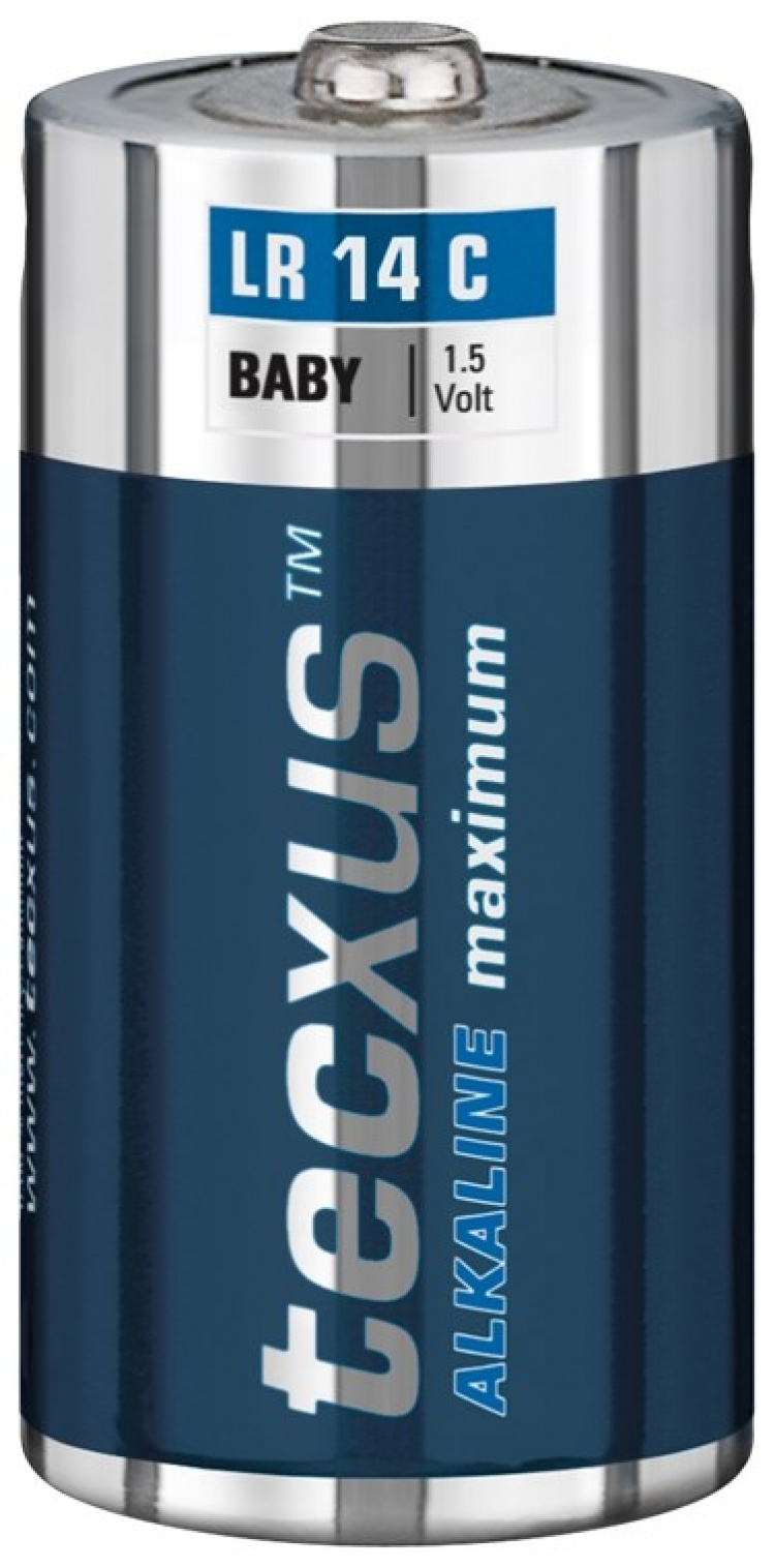 tecxus LR14/C (Baby) batterij, 2 stks. blister Alkali-mangaan batterij (alkaline), 1,5 V