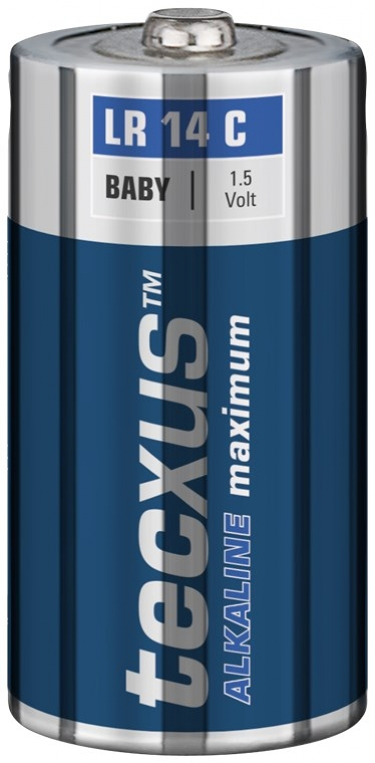 tecxus LR14/C (Baby) batterij, 2 stks. blister Alkali-mangaan batterij (alkaline), 1,5 V