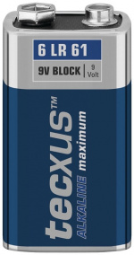 tecxus 6LR61/6LP3146/9 V Block batterij, 1 stk. blister Alkali-mangaan batterij (alkaline), 9 V