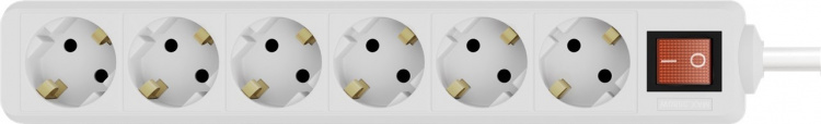 Goobay Stekkerdoos 6-voudig met schakelaar, 5 m, wit stopcontacten met aardingscontact voor binnengebruik