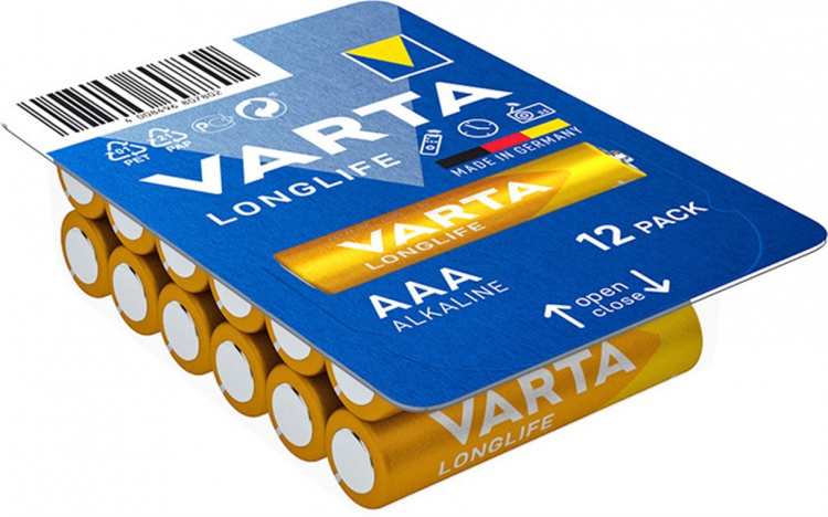 Varta LR03/AAA (Micro) (4103) batterij, 12 stks. box Alkali-mangaan batterij (alkaline), 1,5 V