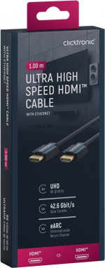 ClickTronic Ultra High Speed HDMI™-kabel Premium kabel | 1x HDMI™ stekker 1x HDMI™ stekker | 1,0 m | UHD 8K @ 60 Hz ClickTronic Ultra High Speed HDMI™-kabel Premium kabel | 1x HDMI™ stekker 1x HDMI™ stekker | 1,0 m | UHD 8K @ 60 Hz
