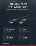 ClickTronic DisplayPort™-kabel Premium kabel | 1x DisplayPort™ stekker 1x DisplayPort™ stekker | 2,0 m | UHD 8K @ 60 Hz ClickTronic DisplayPort™-kabel Premium kabel | 1x DisplayPort™ stekker 1x DisplayPort™ stekker | 2,0 m | UHD 8K @ 60 Hz
