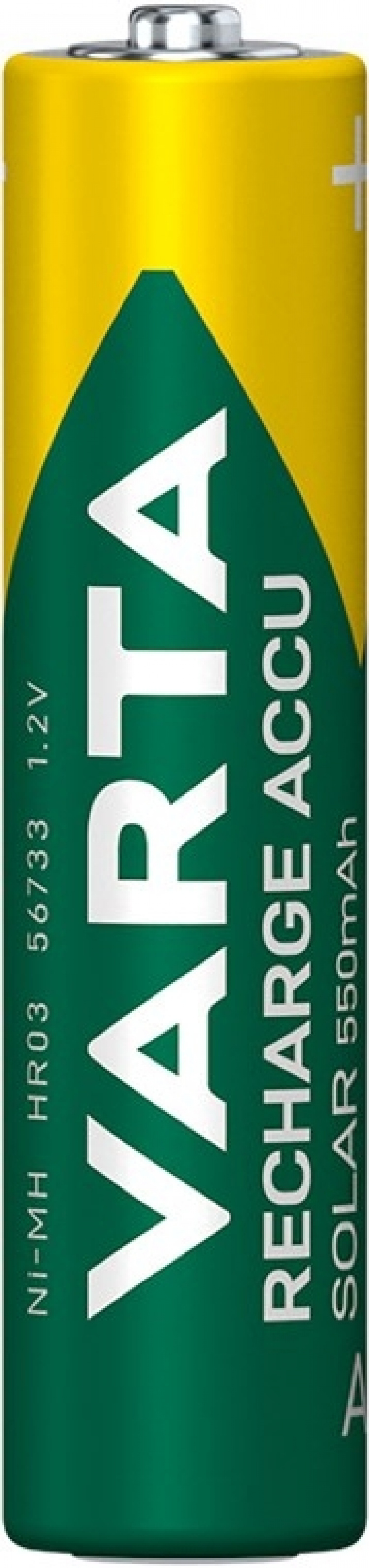 Varta AAA (Micro)/HR03 (56733) oplaadbare batterij - 550 mAh, 2 stks. blister Nikkel-metaalhydride-accu (NiMH), 1,2 V Varta AAA (Micro)/HR03 (56733) oplaadbare batterij - 550 mAh, 2 stks. blister Nikkel-metaalhydride-accu (NiMH), 1,2 V