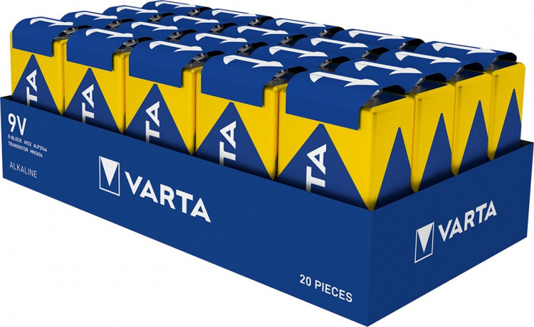 Varta 6LR61/6LP3146/9 V Block (4922) batterij, 1 stk. onverpakt Alkali-mangaan batterij (alkaline), 9 V Varta 6LR61/6LP3146/9 V Block (4922) batterij, 1 stk. onverpakt Alkali-mangaan batterij (alkaline), 9 V
