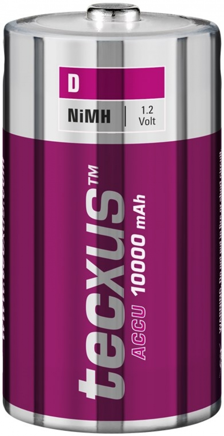 tecxus D (Mono)/HR20 oplaadbare batterij - 10000 mAh, 10 stks. in box Nikkel-metaalhydride-accu (NiMH), 1,2 V tecxus D (Mono)/HR20 oplaadbare batterij - 10000 mAh, 10 stks. in box Nikkel-metaalhydride-accu (NiMH), 1,2 V
