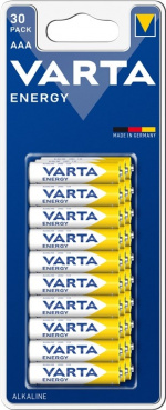 Varta LR03/AAA (Micro) (4103) batterij, 30 stks. in blister Alkali-mangaan batterij (alkaline), 1,5 V Varta LR03/AAA (Micro) (4103) batterij, 30 stks. in blister Alkali-mangaan batterij (alkaline), 1,5 V