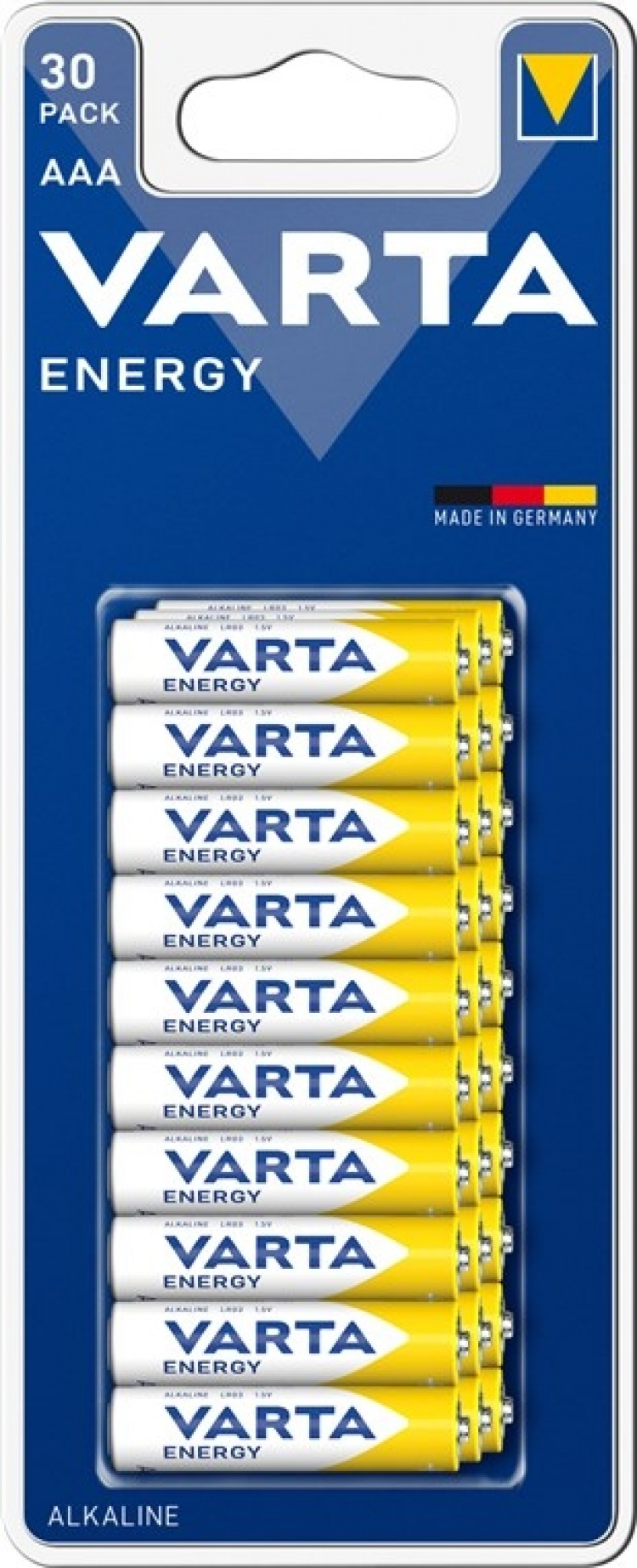 Varta LR03/AAA (Micro) (4103) batterij, 30 stks. in blister Alkali-mangaan batterij (alkaline), 1,5 V Varta LR03/AAA (Micro) (4103) batterij, 30 stks. in blister Alkali-mangaan batterij (alkaline), 1,5 V