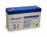 Ultracell Loodaccu 6 V, 12 Ah (UL12-6) Faston (4,8 mm) Loodaccu