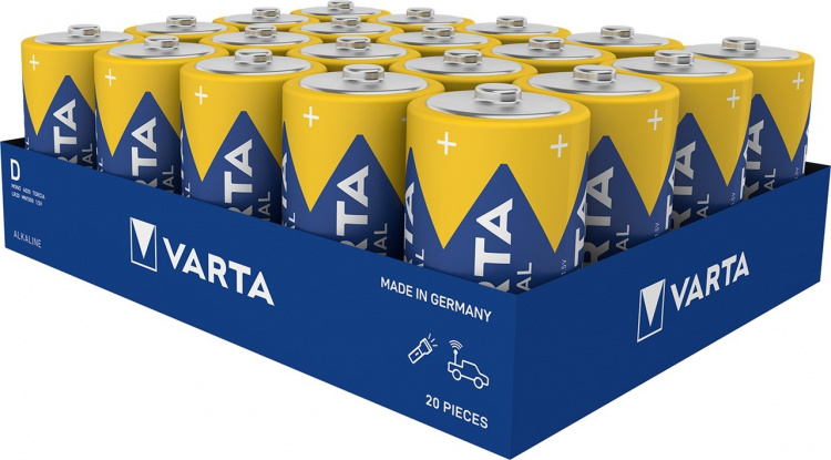 Varta LR20/D (Mono) (4020) batterij, 20 stks. in box Alkali-mangaan batterij (alkaline), 1,5 V
