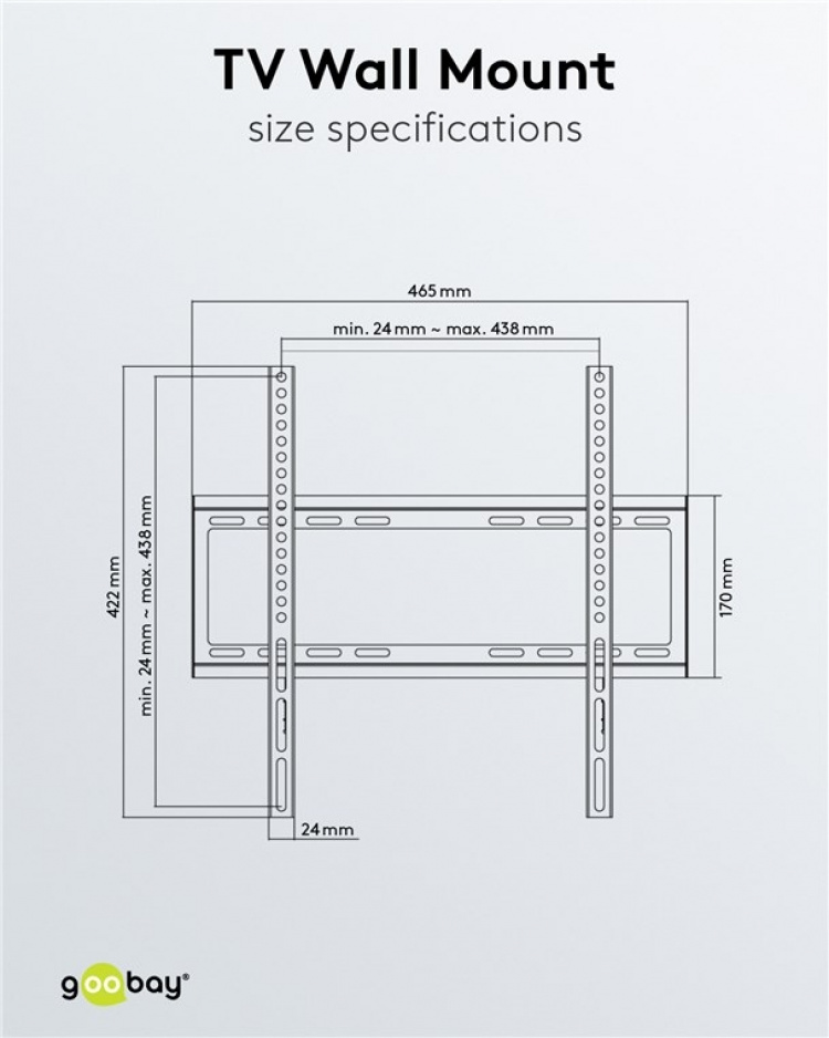 Goobay TV-beugel Basic FIXED (M) voor tv\'s van 32 tot 55 inch (81-140 cm) tot 35 kg