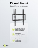 Goobay TV-beugel Basic FIXED (M) voor tv\'s van 32 tot 55 inch (81-140 cm) tot 35 kg