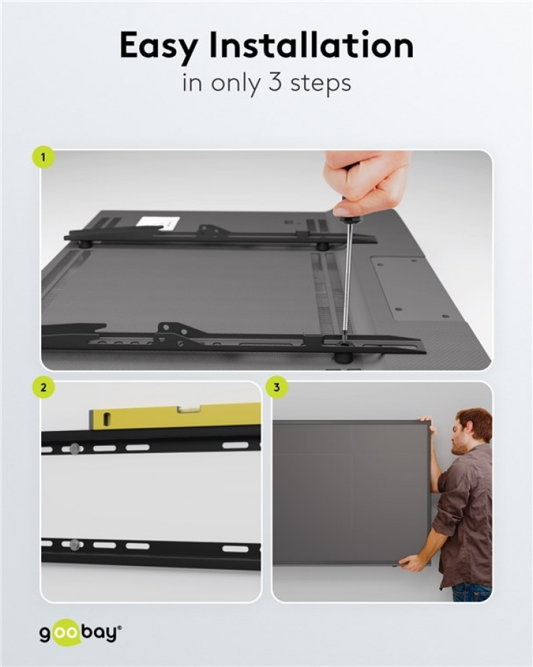 Goobay TV-beugel Basic FIXED (L) voor tv\'s van 37 tot 70 inch (94-178 cm) tot 35 kg