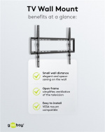 Goobay TV-beugel Basic FIXED (L) voor tv\'s van 37 tot 70 inch (94-178 cm) tot 35 kg