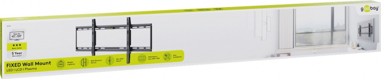 Goobay TV-beugel Basic FIXED (XL) voor tv\'s van 43 tot 100 inch (109-254 cm) tot 75 kg Goobay TV-beugel Basic FIXED (XL) voor tv\'s van 43 tot 100 inch (109-254 cm) tot 75 kg