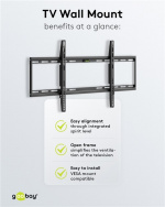 Goobay TV-beugel Basic FIXED (XL) voor tv\'s van 43 tot 100 inch (109-254 cm) tot 75 kg Goobay TV-beugel Basic FIXED (XL) voor tv\'s van 43 tot 100 inch (109-254 cm) tot 75 kg