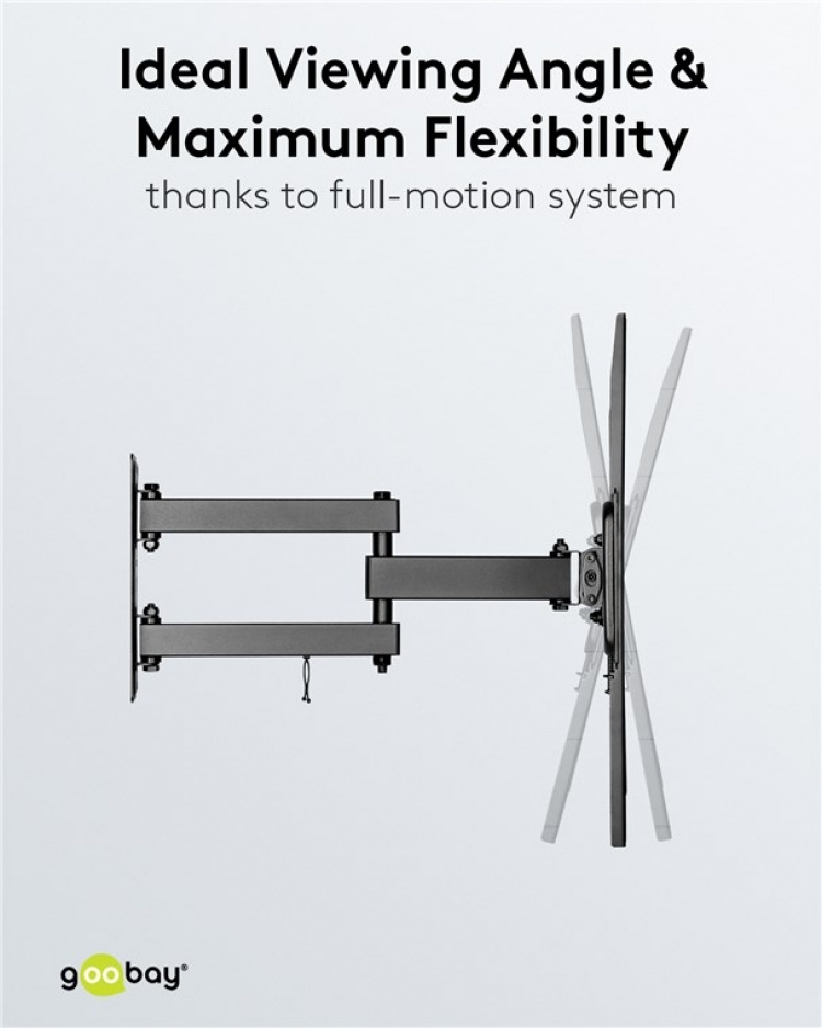 Goobay TV-beugel Basic FULLMOTION (M) voor tv\'s van 32 tot 55 inch (81-140 cm), volledig verplaatsbaar (draaien en kantelen) tot 35 kg Goobay TV-beugel Basic FULLMOTION (M) voor tv\'s van 32 tot 55 inch (81-140 cm), volledig verplaatsbaar (draaien en kantelen) tot 35 kg