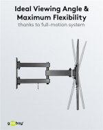 Goobay TV-beugel Basic FULLMOTION (L) voor tv\'s van 37 tot 70 inch (94-178 cm), volledig verplaatsbaar (draaien en kantelen) tot 35 kg