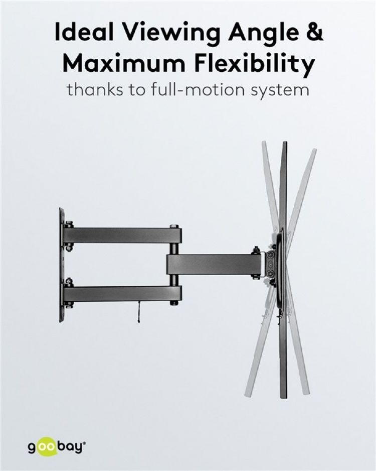 Goobay TV-beugel Basic FULLMOTION (L) voor tv\'s van 37 tot 70 inch (94-178 cm), volledig verplaatsbaar (draaien en kantelen) tot 35 kg