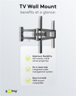 Goobay TV-beugel Basic FULLMOTION (L) voor tv\'s van 37 tot 70 inch (94-178 cm), volledig verplaatsbaar (draaien en kantelen) tot 35 kg