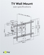 Goobay TV-beugel Pro FULLMOTION (XL) voor tv\'s van 43 tot 100 inch (109-254 cm), full-motion (draaien en kantelen) tot 60 kg