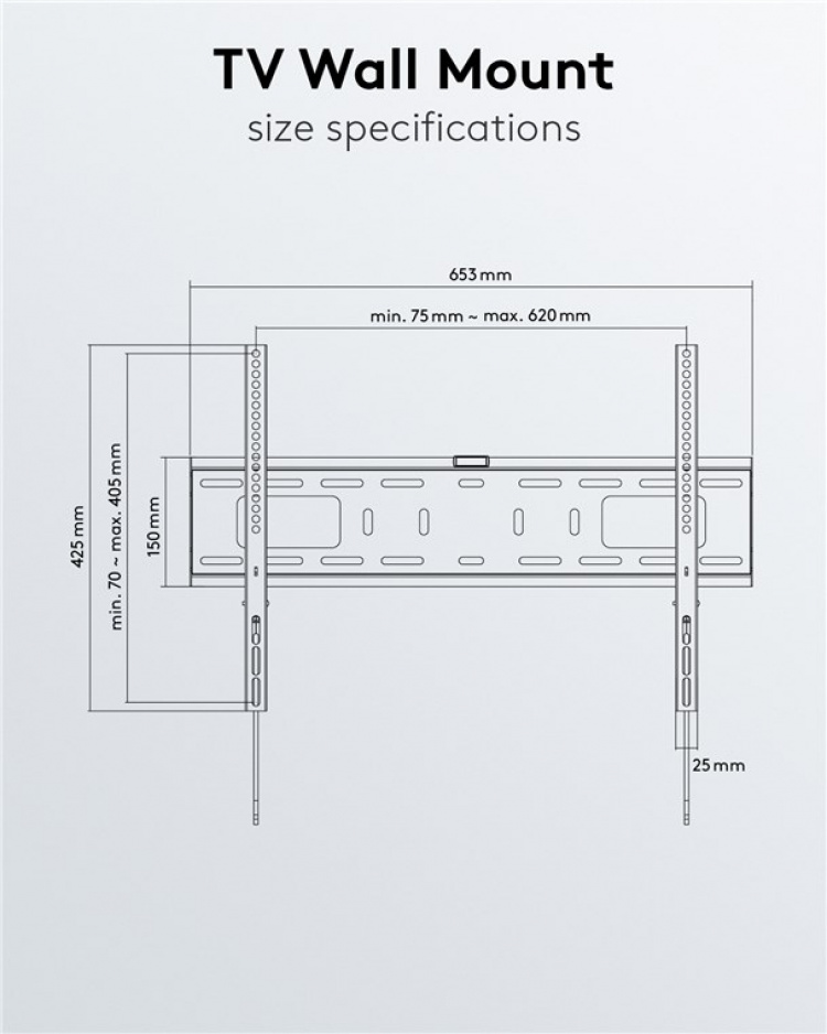 Goobay TV-beugel Pro FIXED (L) voor tv\'s van 37 tot 70 inch (94-178 cm) tot 50 kg