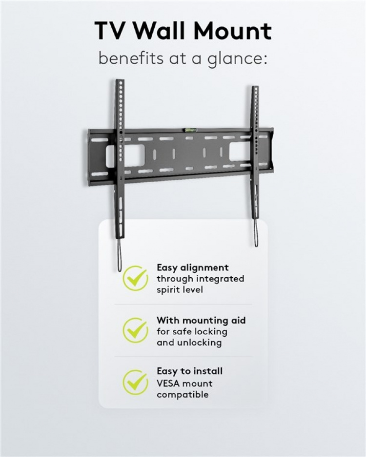 Goobay TV-beugel Pro FIXED (L) voor tv\'s van 37 tot 70 inch (94-178 cm) tot 50 kg