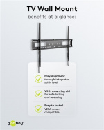 Goobay TV-beugel Pro FIXED (XL) voor tv\'s van 43 tot 100 inch (109-254 cm) tot 75 kg Goobay TV-beugel Pro FIXED (XL) voor tv\'s van 43 tot 100 inch (109-254 cm) tot 75 kg