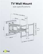 Goobay TV-beugel Pro FULLMOTION (L) wide Range voor televisies van 37 tot 70 inch (94-178 cm), volledig beweegbaar (draaibaar en kantelbaar) tot 70 kg