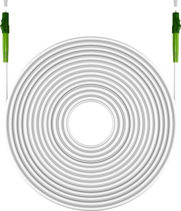 Goobay Glasvezelkabel (FTTH), Singlemode (OS2) White, wit (Simplex), 3 m optische vezel, LC-APC (8°)-stekker > LC-APC (8°)-stekker, halogeenvrije kabelmantel (LSZH)