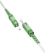 Goobay Glasvezelkabel (FTTH), Singlemode (OS2) White, wit (Simplex), 2 m optische vezel, SC-APC (8°) stekker > SC-APC (8°) stekker, halogeenvrije kabelmantel (LSZH)