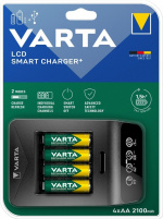 Varta LCD Smart Charger+ (type 57684) incl. 4x AA 2100 mAh laadt tegelijkertijd tot 4x AA-batterijen of AAA-batterijen (NiMH) op Varta LCD Smart Charger+ (type 57684) incl. 4x AA 2100 mAh laadt tegelijkertijd tot 4x AA-batterijen of AAA-batterijen (NiMH) op