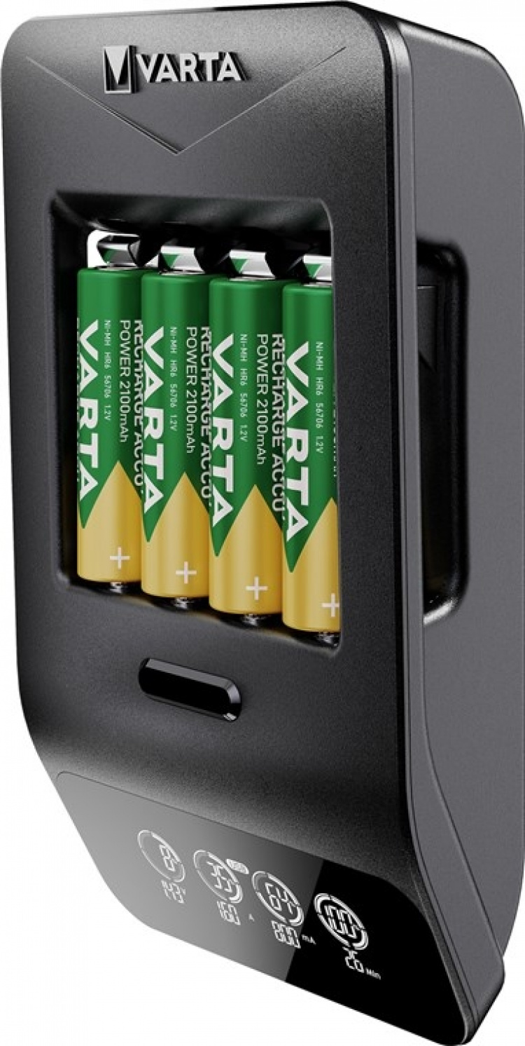 Varta LCD Smart Charger+ (type 57684) incl. 4x AA 2100 mAh laadt tegelijkertijd tot 4x AA-batterijen of AAA-batterijen (NiMH) op Varta LCD Smart Charger+ (type 57684) incl. 4x AA 2100 mAh laadt tegelijkertijd tot 4x AA-batterijen of AAA-batterijen (NiMH) op