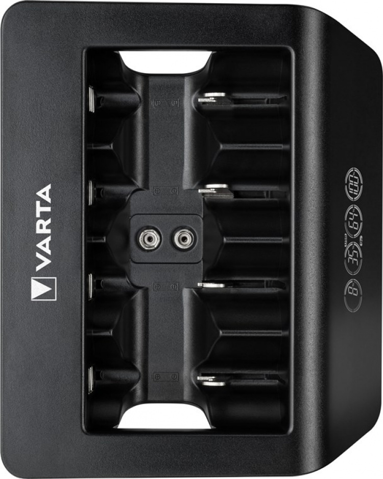 Varta LCD Universal Charger+ (type 57688) laadt 1x 9 V batterij of maximaal 4x AA batterijen, AAA batterijen, C of D batterijen (NiMH) tegelijk op