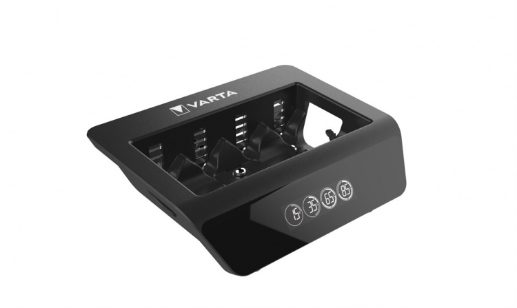 Varta LCD Universal Charger+ (type 57688) laadt 1x 9 V batterij of maximaal 4x AA batterijen, AAA batterijen, C of D batterijen (NiMH) tegelijk op