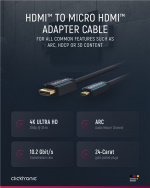 ClickTronic HDMI™ naar Micro HDMI™ adapterkabel Premium kabel | 1x HDMI™ stekker 1x Micro-HDMI™ stekker | 5,0 m | UHD 4K @ 30 Hz ClickTronic HDMI™ naar Micro HDMI™ adapterkabel Premium kabel | 1x HDMI™ stekker 1x Micro-HDMI™ stekker | 5,0 m | UHD 4K @ 30 Hz