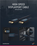 ClickTronic DisplayPort™-kabel Premium kabel | 1x DisplayPort™ stekker 1x DisplayPort™ stekker | 7,5 m | UHD 4K @ 60 Hz ClickTronic DisplayPort™-kabel Premium kabel | 1x DisplayPort™ stekker 1x DisplayPort™ stekker | 7,5 m | UHD 4K @ 60 Hz