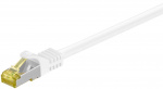 Goobay RJ45 netwerkkabel S/FTP (PiMF), 500 MHz, met CAT 7 ruwe kabel, wit, 1 m LSZH halogeenvrije kabelmantel, koper, RJ45-connector (CAT 6A)