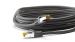 Goobay RJ45 netwerkkabel S/FTP (PiMF), 500 MHz, met CAT 7 ruwe kabel, zwart, 0,25 m LSZH halogeenvrije kabelmantel, koper, RJ45-connector (CAT 6A)