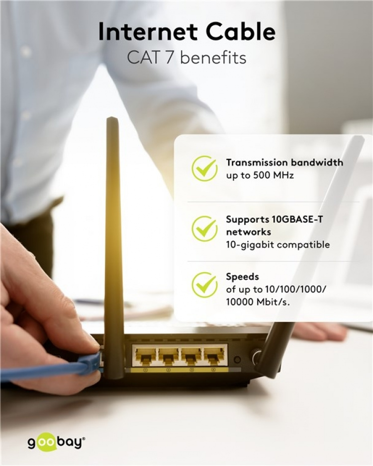 Goobay RJ45 netwerkkabel S/FTP (PiMF), 500 MHz, met CAT 7 ruwe kabel, oranje, 3 m LSZH halogeenvrije kabelmantel, koper, RJ45-connector (CAT 6A)