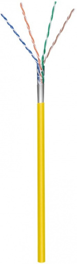 Goobay CAT 5e Netwerkkabel, F/UTP, 100 m, geel Met koper beklede aluminium geleider (CCA), AWG 26/7 (stranded), PVC-kabelmantel