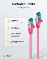 Goobay CAT 6A netwerkkabel, S/FTP (PiMF), magenta, 1 m koperen geleider (CU), halogeenvrije kabelmantel (LSZH) Goobay CAT 6A netwerkkabel, S/FTP (PiMF), magenta, 1 m koperen geleider (CU), halogeenvrije kabelmantel (LSZH)