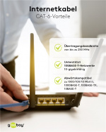 Goobay CAT 6 netwerkkabel, S/FTP (PiMF), magenta, 1,5 m kopergeleider (CU), halogeenvrije kabelmantel (LSZH)