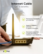 Goobay CAT 6 netwerkkabel, S/FTP (PiMF), blauw, 25 m kopergeleider (CU), halogeenvrije kabelmantel (LSZH)
