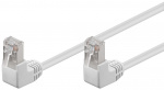 Goobay CAT 5e netwerkkabel 2x 90° haaks, F/UTP, wit, 3 m met koper beklede aluminium geleider (CCA), 2x RJ45-stekker 90° (8P8C)