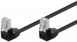 Goobay CAT 5e netwerkkabel 2x 90° haaks, F/UTP, zwart, 3 m met koper beklede aluminium geleider (CCA), 2x RJ45-stekker 90° (8P8C)
