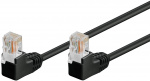 Goobay CAT 5e netwerkkabel 2x 90° haaks, U/UTP, zwart, 5 m met koper beklede aluminium geleider (CCA), 2x RJ45-stekker 90° (8P8C)