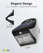 Goobay Led-muurlamp op zonne-energie met bewegingsmelder, 3,2 W lichtsysteem voor huis-entrees, carports & trappen Goobay Led-muurlamp op zonne-energie met bewegingsmelder, 3,2 W lichtsysteem voor huis-entrees, carports & trappen