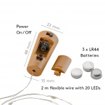 Goobay 10 x 20 LED-fleslampjesketting Atmosferische lichtgevende decoratie voor glazen flessen