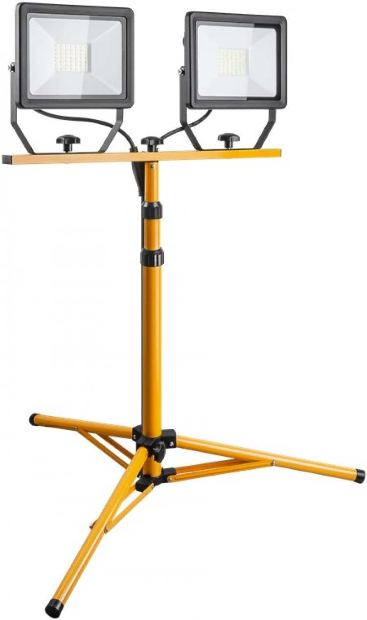 Goobay LED-bouwspot met telescoopstatief, 2x 50 Watt met een totaal van 8500 lm en koud wit licht (6500 K), geschikt voor binnen- en buitengebruik (IP65) Goobay LED-bouwspot met telescoopstatief, 2x 50 Watt met een totaal van 8500 lm en koud wit licht (6500 K), geschikt voor binnen- en buitengebruik (IP65)